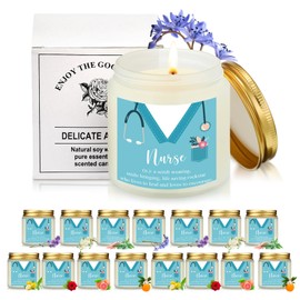 Yexiya 16 Pcs 3.5 oz Nurse Candle Nurse Gifts for Women Men Scented Candles Nurse Appreciation Gifts School Student Nurse Gifts for Medical Assistant Nurses Practitioner Gifts, 8 Scents(White)