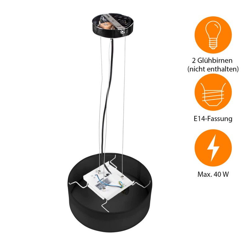 Smartwares 10.004.64 Ceiling Light / Textile Shade, Diameter 30 cm,