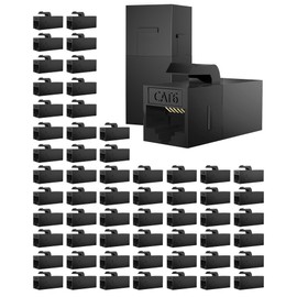 VANDESAIL 60 Pack Ethernet Couplers RJ45 Cat6 Keystone Coupler Cat5 Cat5e Keystone Jack Female to Female