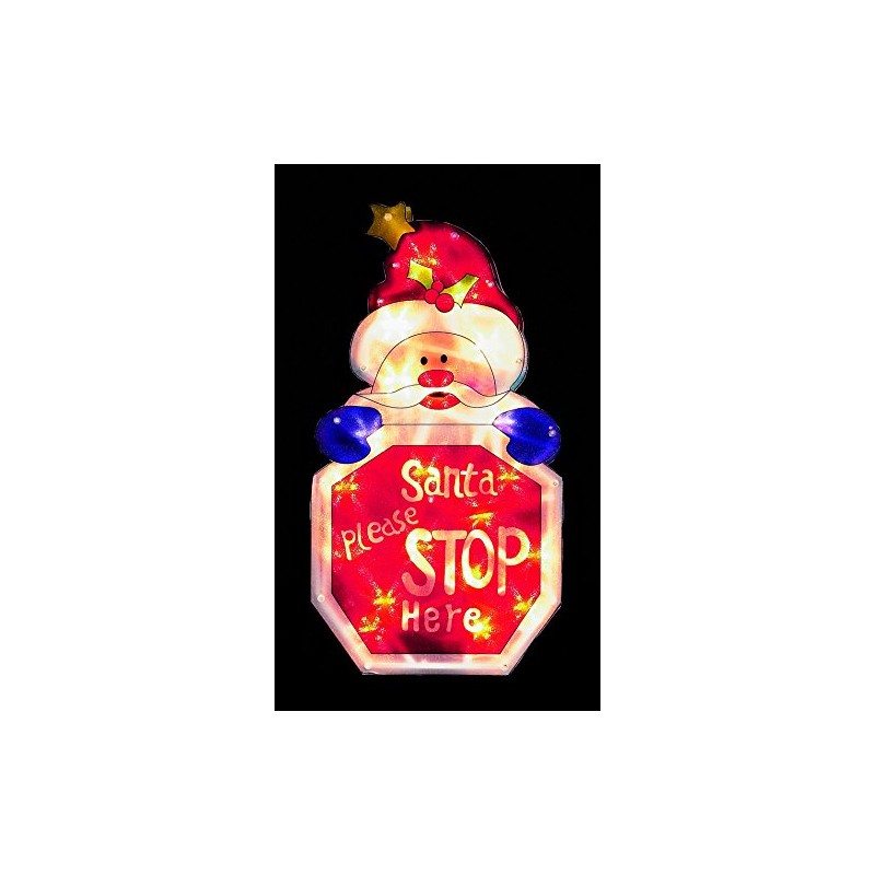 Santa Please Stop Here Window Silhouette Christmas Decoration