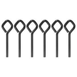 HARFINGTON 6pcs Dogging Hex Key Wrench 5/32" SAE Metal Dog Door Keys Spanner with Diamond Full Loop for Push Bar Emergency Exit Devices, Black