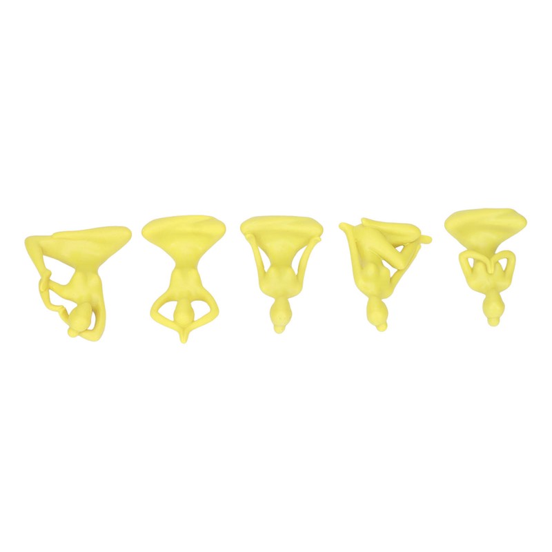 5 Pcs Yoga Statue Simple Style Yellow Attractive Decorative Durable