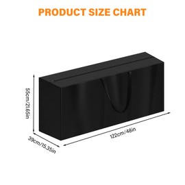 Storage Bag Garden Cushions - Waterproof Garden Cushion Bag Protective Cover, UV-Resistant, Oxford Fabric with Carry Handle Storage Bag for Christmas Tree Storage - Black