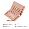 Cartera Compacta y Plegable para Mujer, Billetera de Piel con