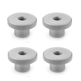 Ganter Normelemente High knurled nut, DIN 466-M2-NI, thread: M2, stainless steel, pack of 4