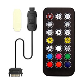 ARGB Controller with Remote Control - Binghe 5V 3-Pin ARGB Controller with 14 Key Remote Control - For Desktop PC Case Fans and LED Strip - Multicolor Lighting