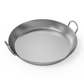 Onlyfire Universal Carbon Steel BBQ Griddle with Handles, 17.5 inch Round Grill Pan for All Grills