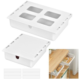 2Pcs Unter Schreibtisch Schubladen,Selbstklebende Unter Schreibtisch Aufbewahrungsschubladen Große Kapazität Versteckte Schreibtisch Schublade Organizer für Büro Home School