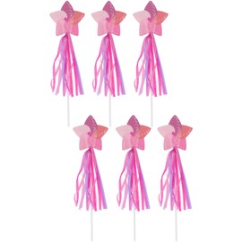 Folat 27501 Princess Birthday Decoration Pink - Wands - Pretty Princess - Pack of 6 - Princess Accessories for Princess Party