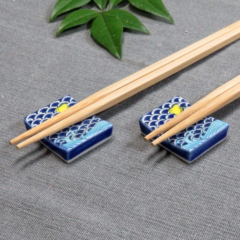 Chopsticks Rest Stylish Kutani Ware Pair Chopsticks Rest Set Chidori