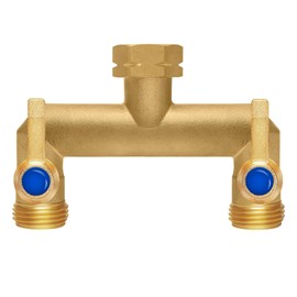 Brass Garden Hose Splitter, Garden Hose Splitter 2 Way Heavy Duty, Outdoor Hose Splitter, GHT 3/4 in. Female Inlet and 3 Way 3/4 in. Male Outlet for Regulating and Shutting Off Water Flow