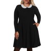 Nemidor Women's Peter Pan Collar Long Sleeve Fit and Flare