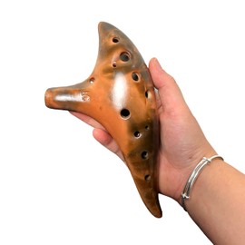 RUOSWTE Ocarina, 12 Hole Alto C, Professional Playing Instrument, Wind Instrument With Sheet Music Tutorial And Lanyard ，For Kids Adult Beginner Gift (Orange)