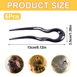 U-shaped hair pin, bobby pins, metal, 6 pieces, U-shaped hair pins, French style, hairpin hair clips, headpiece for women and girls, hair clips hair clip