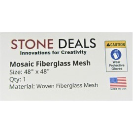 Stone Deals Mosaic Mesh for Back Mounted Tile, 48" X 48", Non Sticky