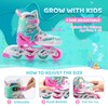 NEMONE Mermaid Inline Skates, 4 Sizes Adjustable Skates for Girls,