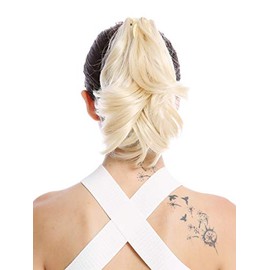 WIG ME UP - 506-V-613 Ponytail Hairpiece Extensions short wavy platinum blond 10inch