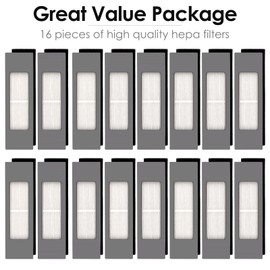 16 filtros HEPA para aspiradoras Ecovacs DEEBOT OZMO 920 950 T8 AIVI Max T9 T5 N5 N7 N8+ N8 Pro Plus DX55 DX93 DJ65 Kit de filtros de aspiradora para robot, piezas de repuesto 16 filtros