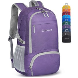 ZOMAKE Ultraligera Plegable Mochila, 30L Resistente Agua Viaje Mochila Liviana Empacable Bolsa Acampar Senderismo camina Mochila Púrpura