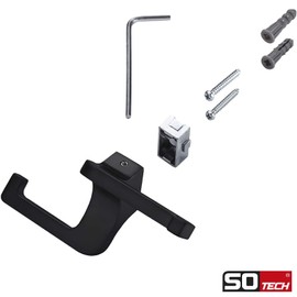 SOTECH Bill Double Hooks Matt Black 107.5 x 64.5 x 38.5 mm with Concealed Mounting Coat Hook from the BlackLine Collection