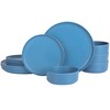 Gibson Home Canyon Crest Stackable Matte Melamine Set - Blue,