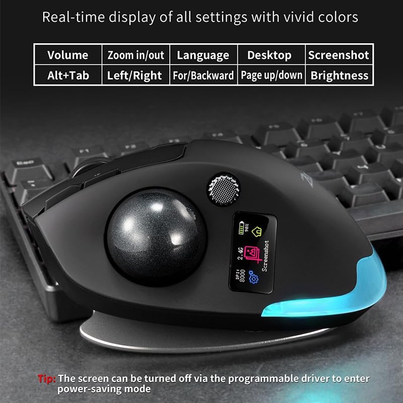 Wireless Mouse – 2.4GHz + Bluetooth Dual Mode Connection, 8