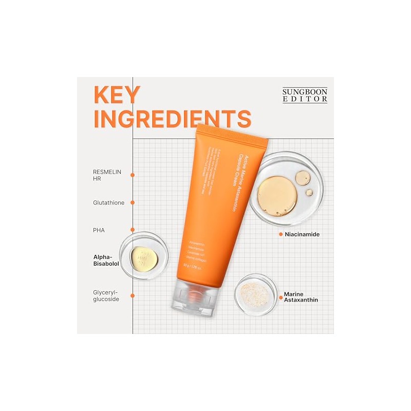 SUNGBOON EDITOR Active Marine Astaxanthin Capsule Cream 50ml, Facial Cream