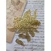 50 Pieces Wing Feather Golden Charms Decor Craft Handmade Accessories