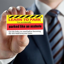 Generic Bad Parking Cards You Parked Like an Idiot Cards 3.5 x 2 Inch Learn to Park Cards Funny Parking Violation Cards for Adults(Pack of 100)