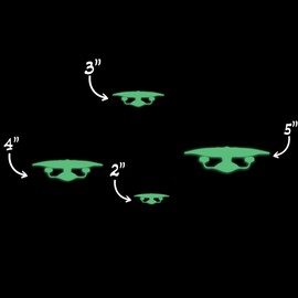 Trek Inspired USS Enterprise D Style 5 Silhouette Space Voyager Glow in The Dark Sticker Decal for Phone Tablet Laptop Car Truck Window | 4" Sticker | Green