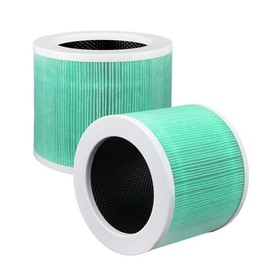 HY1800(S) Air Purifier Replacement Filter with 3-Stage Filtration System, H13 True HEPA Filter Replacement, Green HEPA Filter - quantity: 2