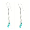 Franki Baker Aquamarine Blue CZ 925 Sterling Silver Drop Earrings.
