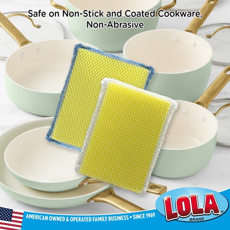 Lola Products Microfiber & Nylon Net Sponges, 2 Included, Dual