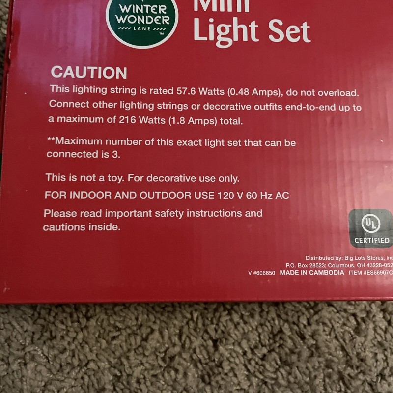 Winter Wonder Lane 140 Multi color Mini Lights White Wire