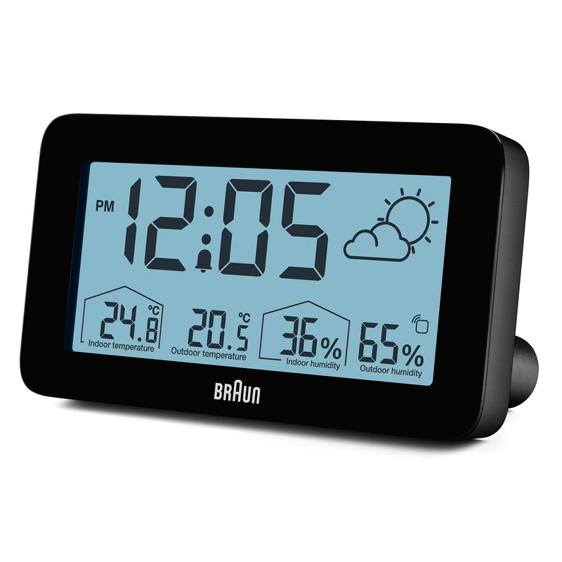 Braun Digital Weather Station Clock with Indoor and Outdoor Temperature