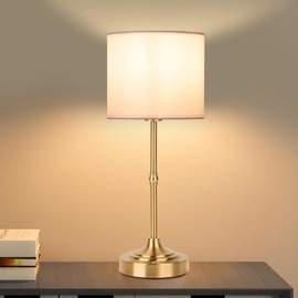 YYXGOOB Cordless LED Table Lamp,Portables Fabric Shade Desk Lamps, Rechargeable Battery Powered Lighting, Dimmable Light for Dining Room, Bedroom, Bedside, Night Light, Balcony (Gold)