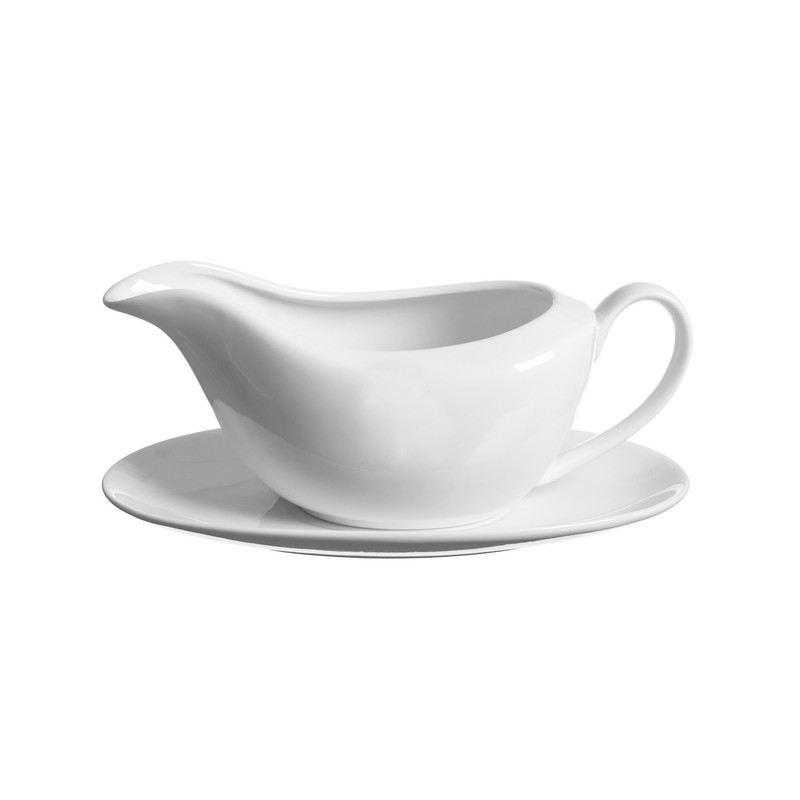 Price and Kensington Simplicity Gravy Boat and Saucer, White, 21.2