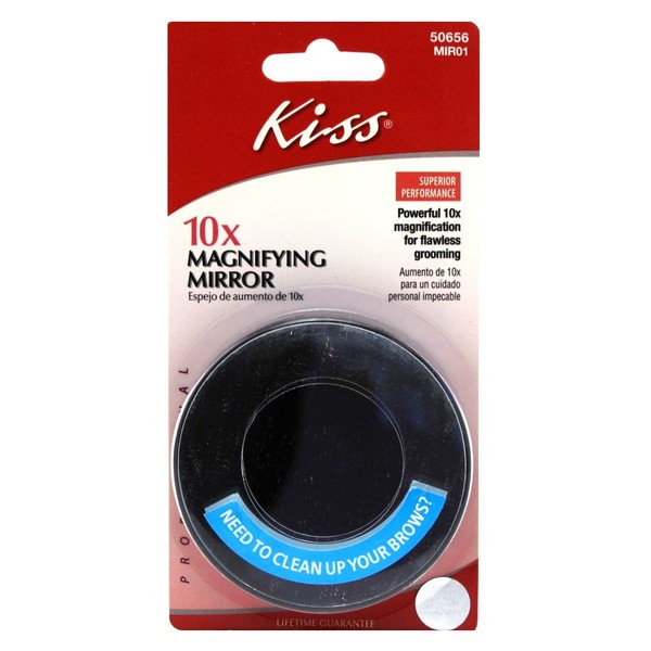 Kiss 10X Magnifying Mirror Small (3 Inch Diameter) (2 Pack)