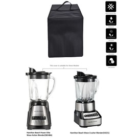 Heavy Duty Antistatic Water-Resistant Nylon Fabric Blender Dust Cover sleeve for Hamilton Beach Power Elite Wave Action Blender(58148A)/Hamilton Beach Wave Crusher Blender(54221) (Black)