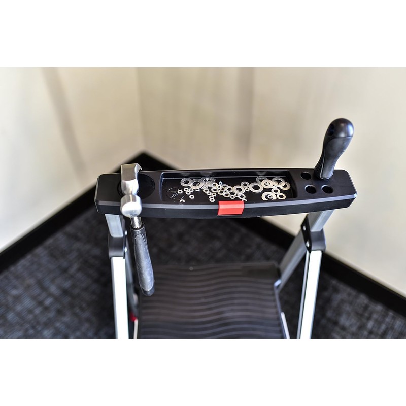 Rubbermaid 2-Step Ladder, Aluminum Lightweight Folding Step Stool with Project