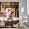 YSSFAV Funny Pig Shower Curtain Cute Lovely Animal in Bathtub
