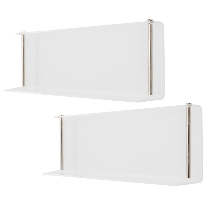 2Pcs Floating Wall Ledge Shelf Acrylic Concealed Bathroom Rack for