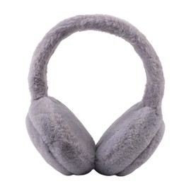 Classic Winter Ear Muff for Women Plush Earmuffs Girls Foldable Boys Ear Cover Cold Weather Ear Warmer (Gray)