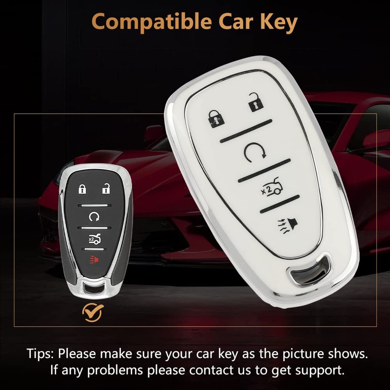 LECART TPU Smart Key Case for Chevy Equinox Accessories Malibu