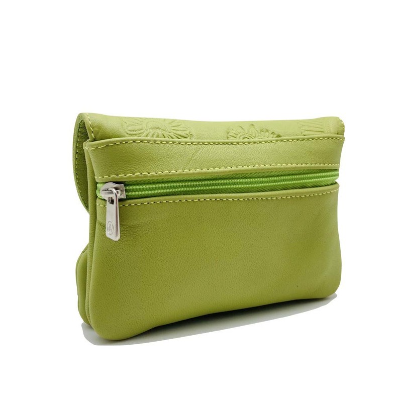Woman, Lady and Girl Leather Purse, pistachio, Retro