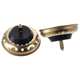 Urjumpea 2 Pcs Gold Sink Stopper Strainer Stainless Steel Filter for Universal Kitchen Replacement