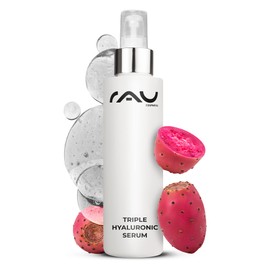 RAU Cosmetics Hyaluronic Serum High Dose - Triple Hyaluronic Serum 100 ml - Anti-Wrinkle Serum with 3 Strong Hyaluronic Acids, Cactus Fig Extract & Panthenol - Moisturising Serum & Anti-Ageing Serum