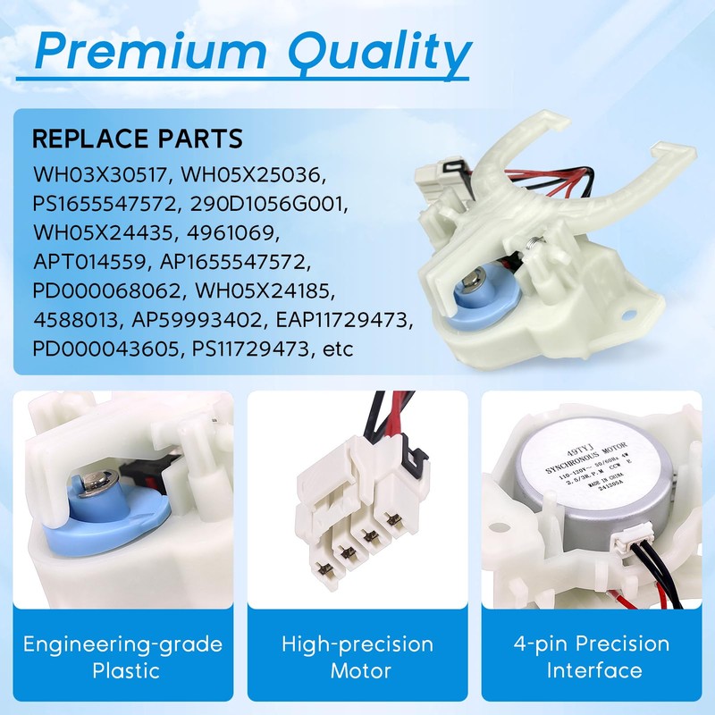 Upgraded WH03X30517 Washer Mode Shifter Actuator, WH05X24185 Washing Machine Clutch