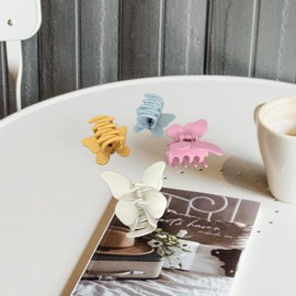 aoozleny Hair Claw Clips 4PCS Butterfly Hair Clips 2.6Inch Non Slip Matte Hair Claw Clip for Women Thin Hair Curly Hair