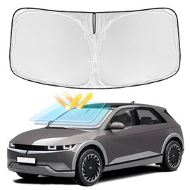 for Hyundai Ioniq 5 2022-2025 Windshield Sun Shade - 4 Layers Car Sunshades for Front Windows Shade Cover Custom Fit Ioniq 5 Sun Visor 240T Retractable Shade Blocks UV Rays Car Accessories